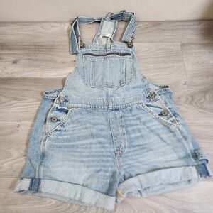 Abercrombie & Fitch Denim‎ Jean Shorts Bib Overalls XS Light Wash Classic Casual
